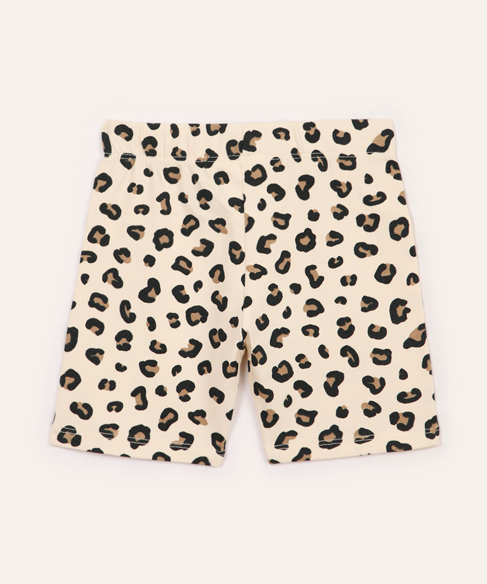 kit de 2 bermudas infantis animal print colorida