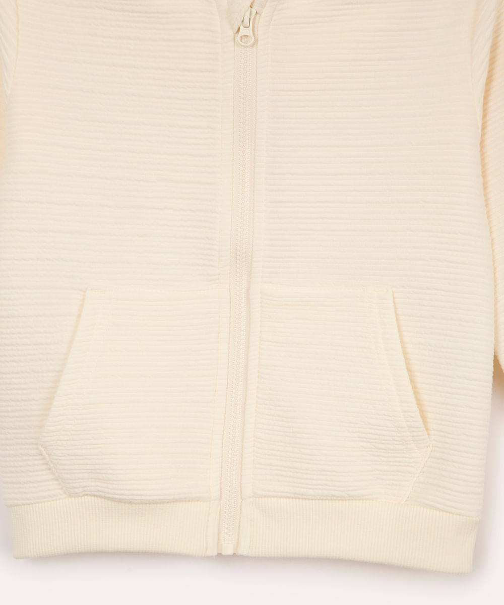 blusão de moletom infantil com capuz texturizado amarela