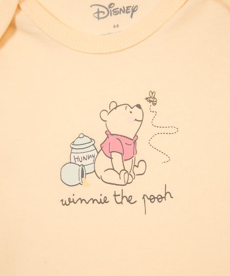 body de algodão infantil ursinho pooh amarelo