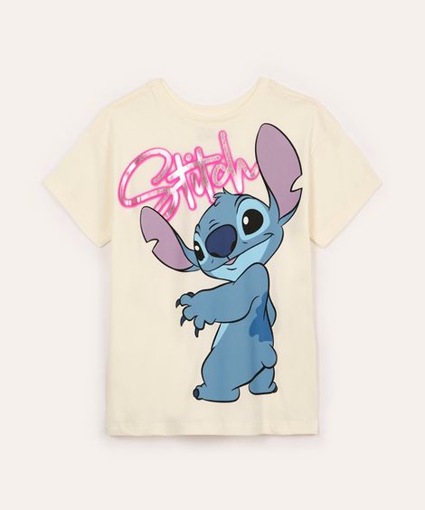 camiseta de algodão stitch metalizada off white