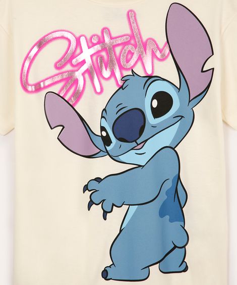 camiseta de algodão stitch metalizada off white