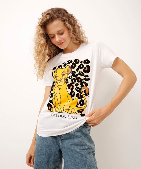 camiseta de algodão simba off white