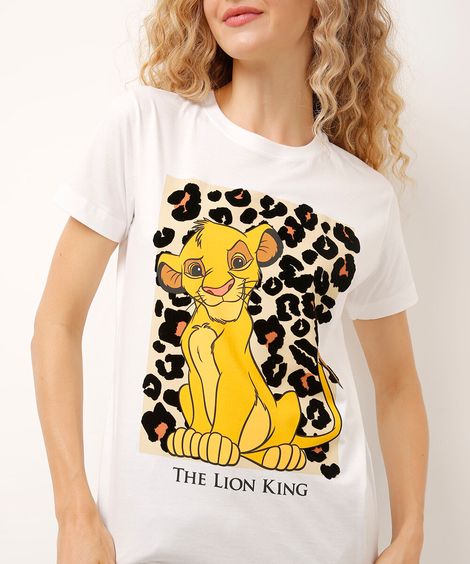 camiseta de algodão simba off white