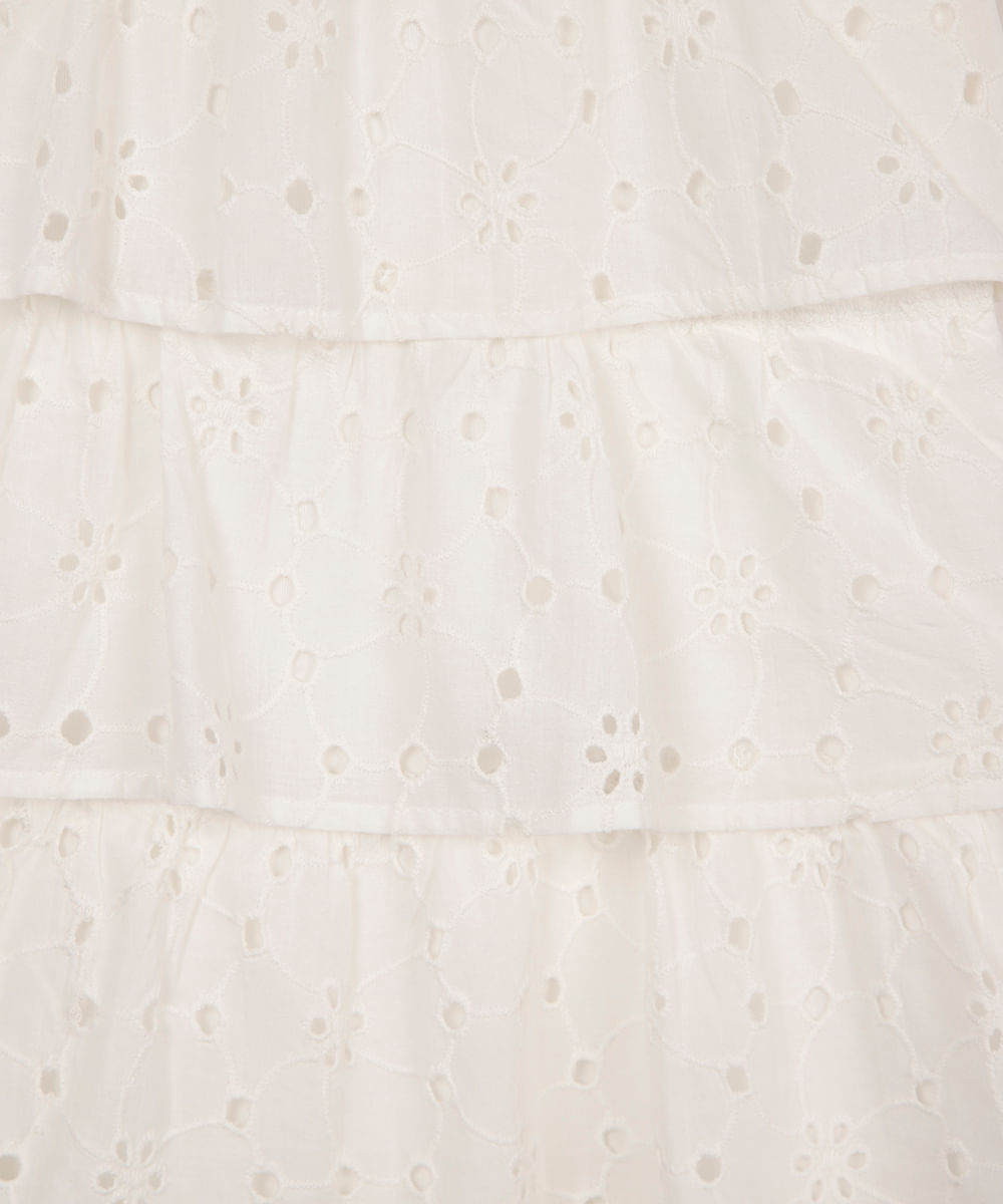 vestido midi de laise infantil off white