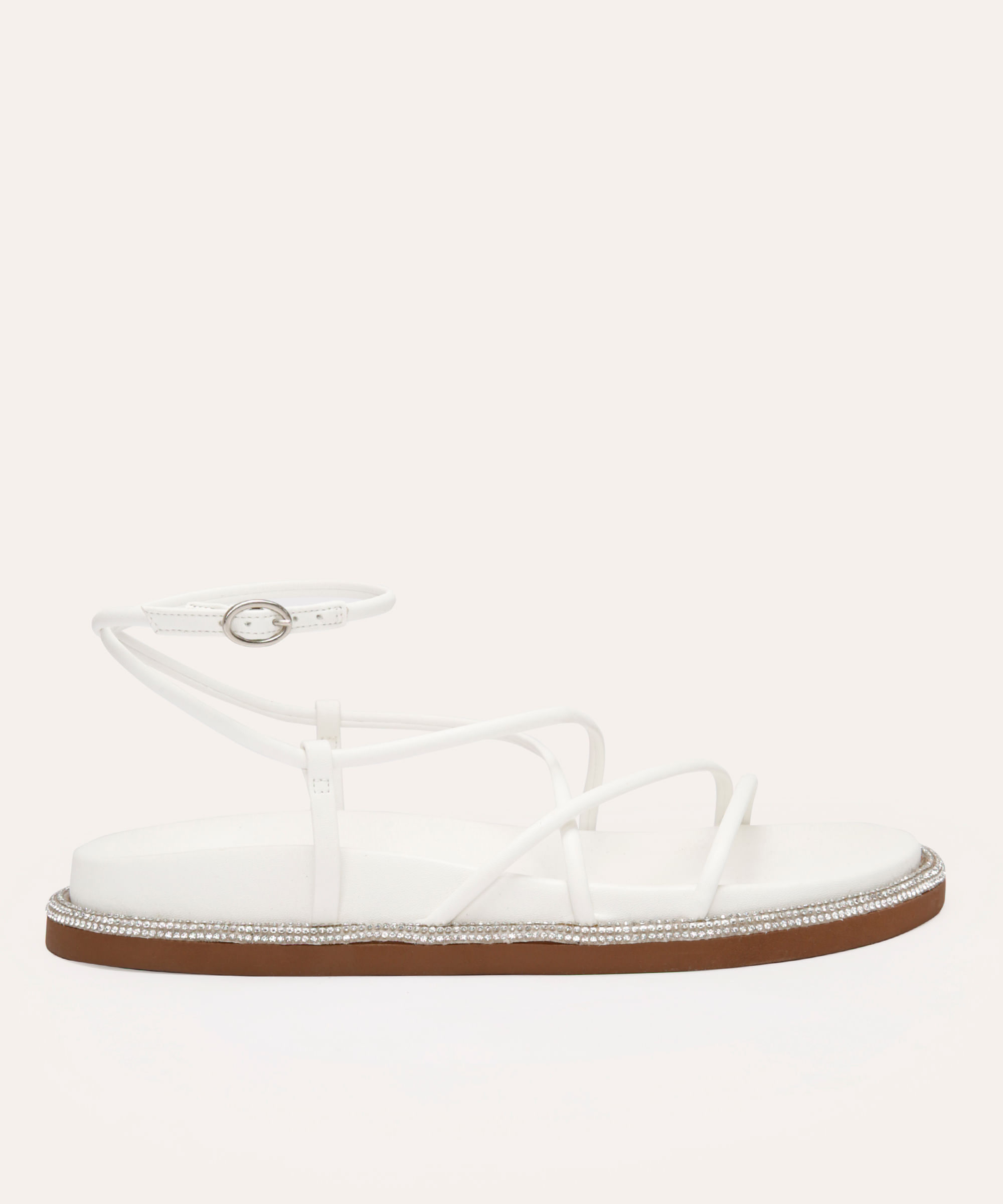 rasteirinha flatform com brilhos oneself branca