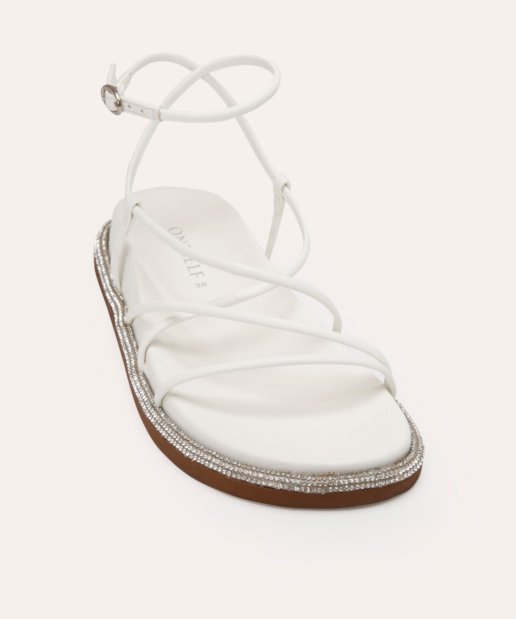 rasteirinha flatform com brilhos oneself branca