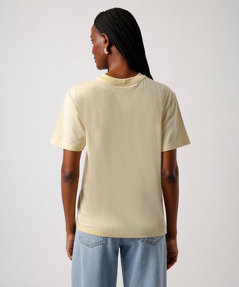 camiseta básica de algodão mindset amarela
