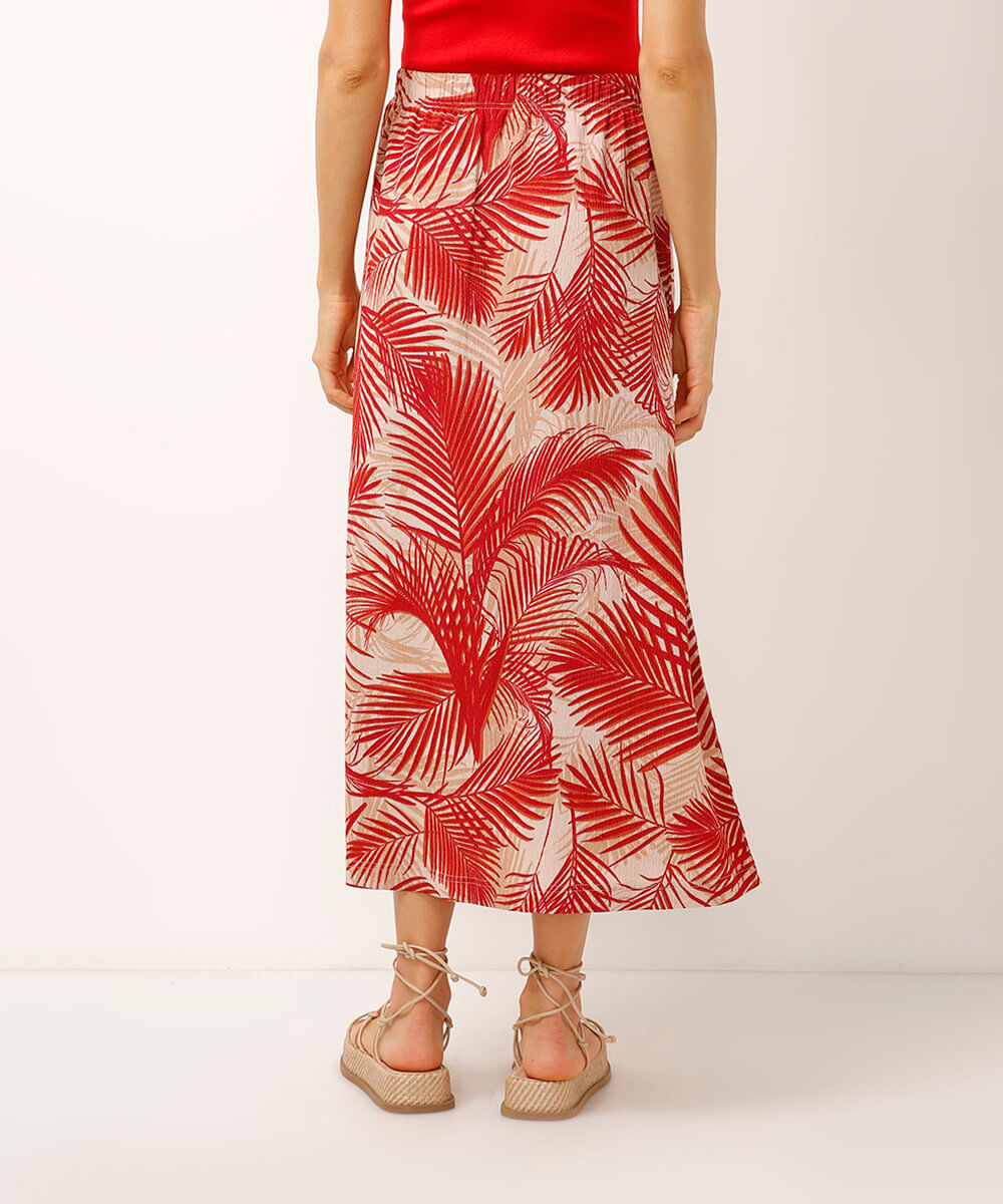 saia longa texturizada folhagens bege