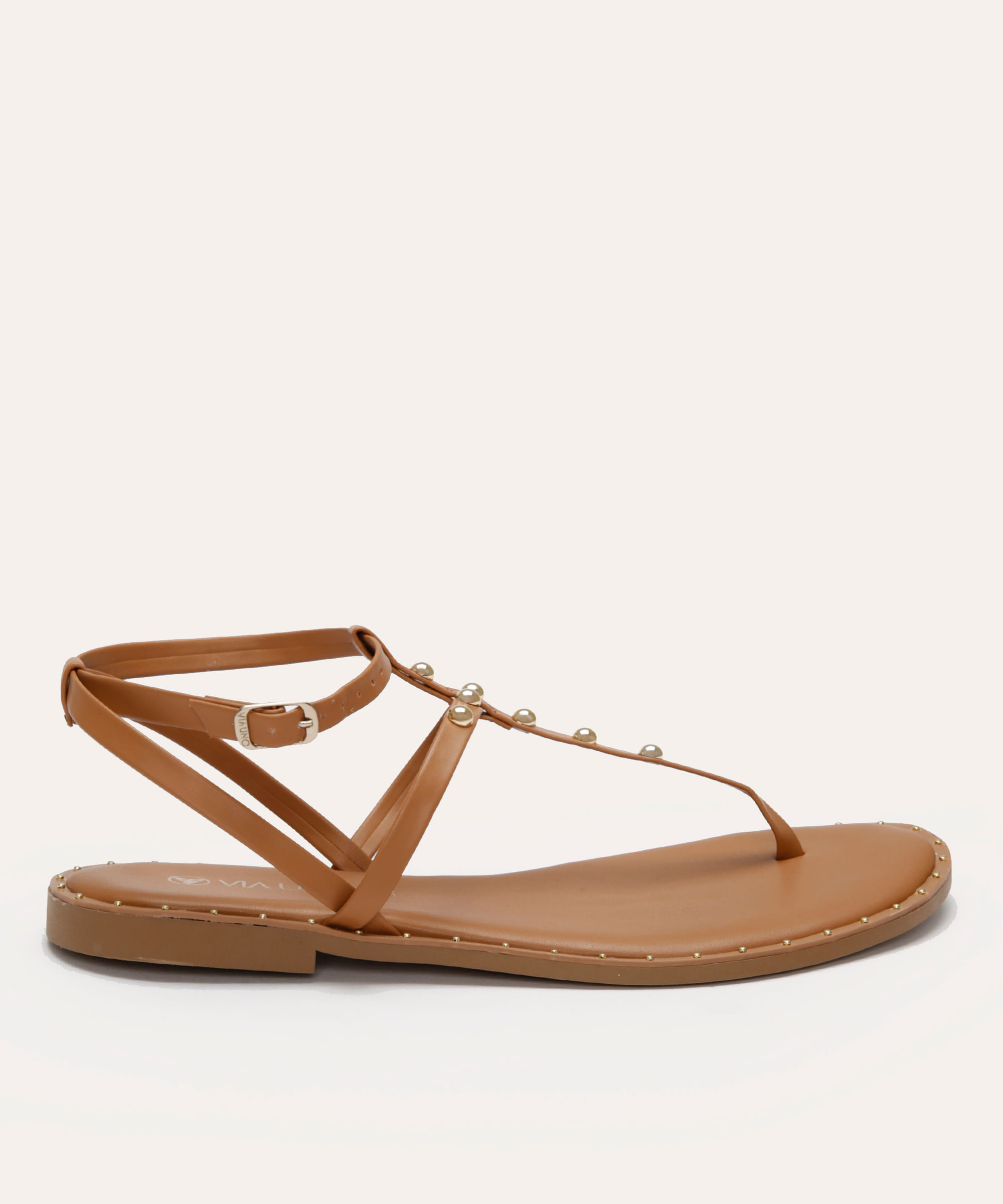 rasteirinha com tachas via uno marrom