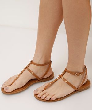 rasteirinha com tachas via uno marrom