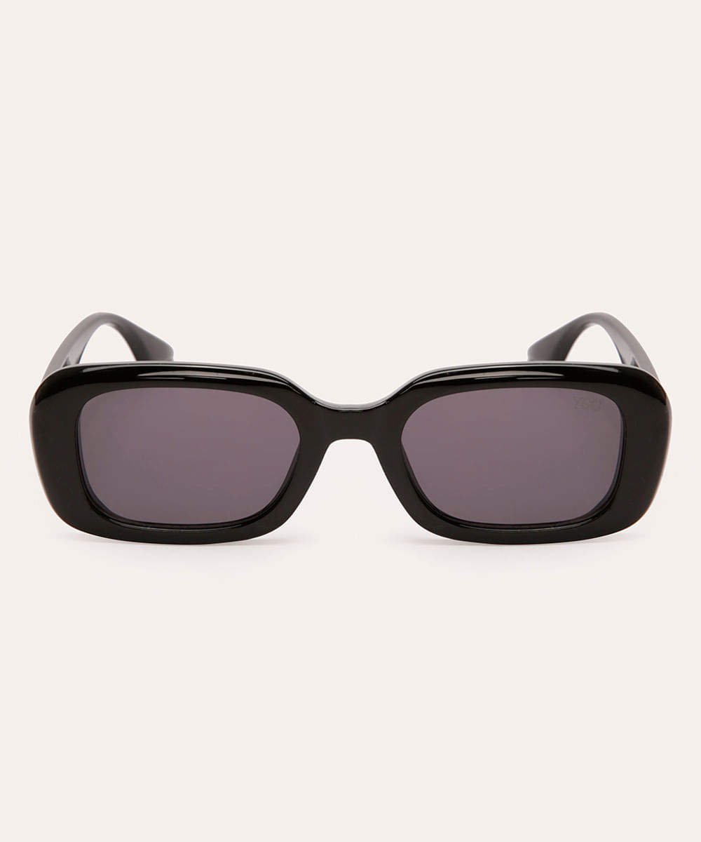 óculos de sol oval preto