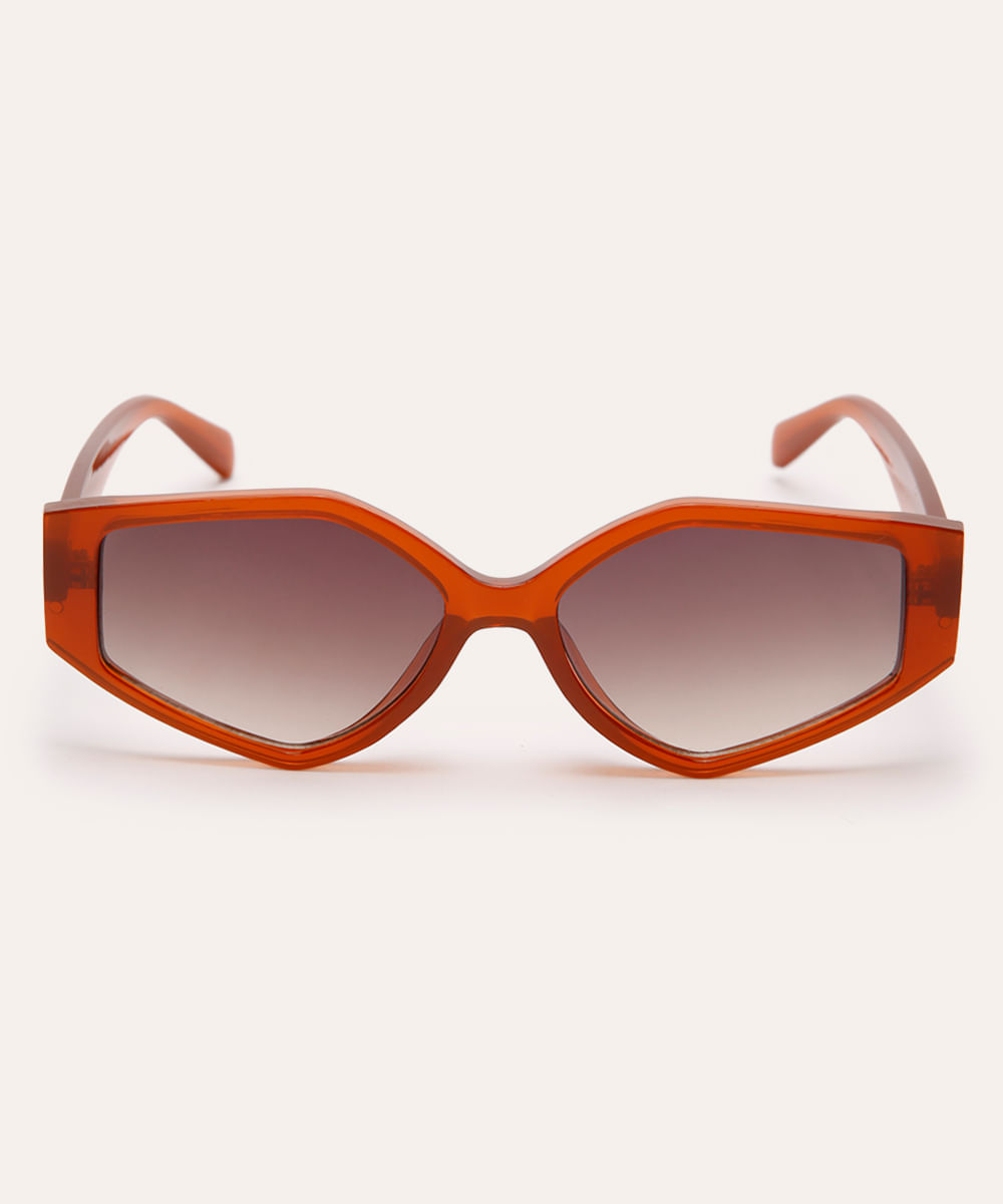 óculos de sol oval marrom