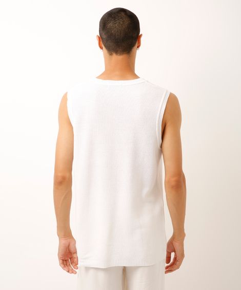 regata de tricot texturizada off white