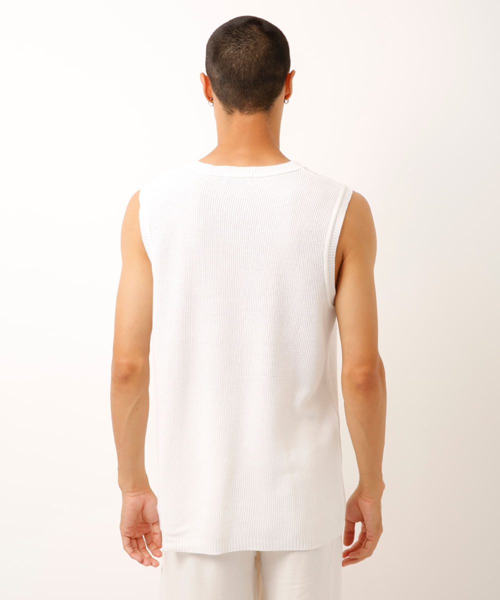 regata de tricot texturizada off white