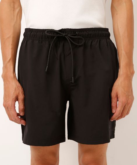 short cargo cós com cordão - preto