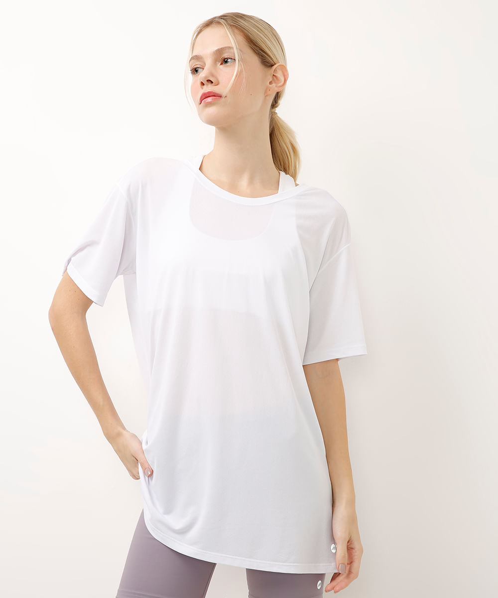 camiseta esportiva ace decote costas branca