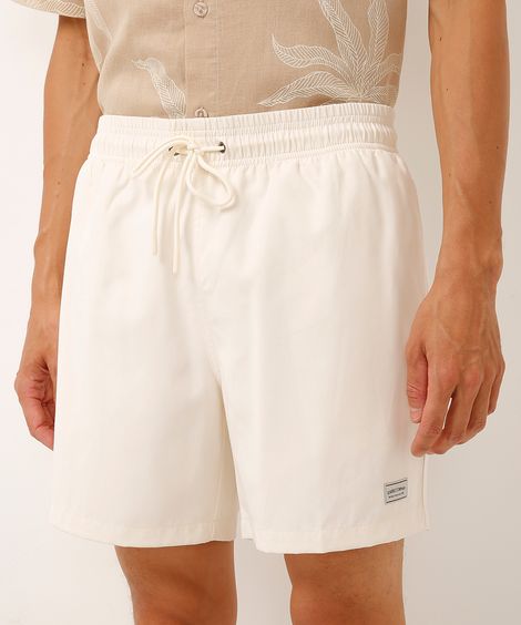 bermuda de suede com bolsos off white