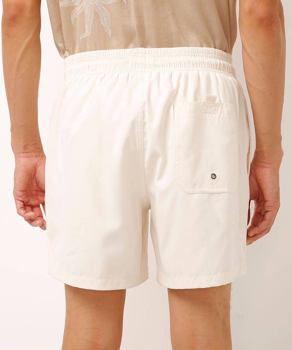 bermuda de suede com bolsos off white