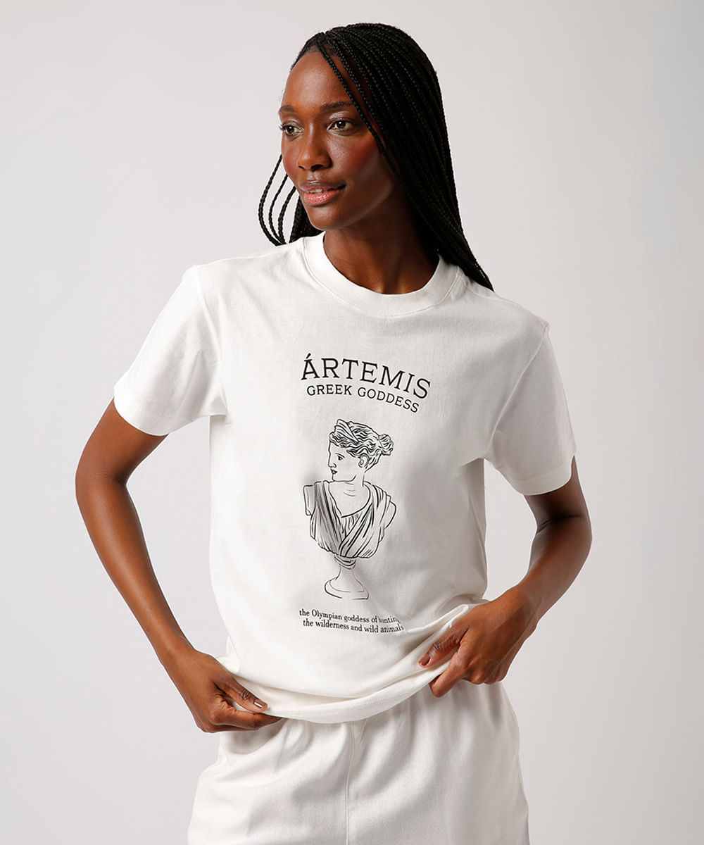 camiseta de algodão ártemis mindset off white