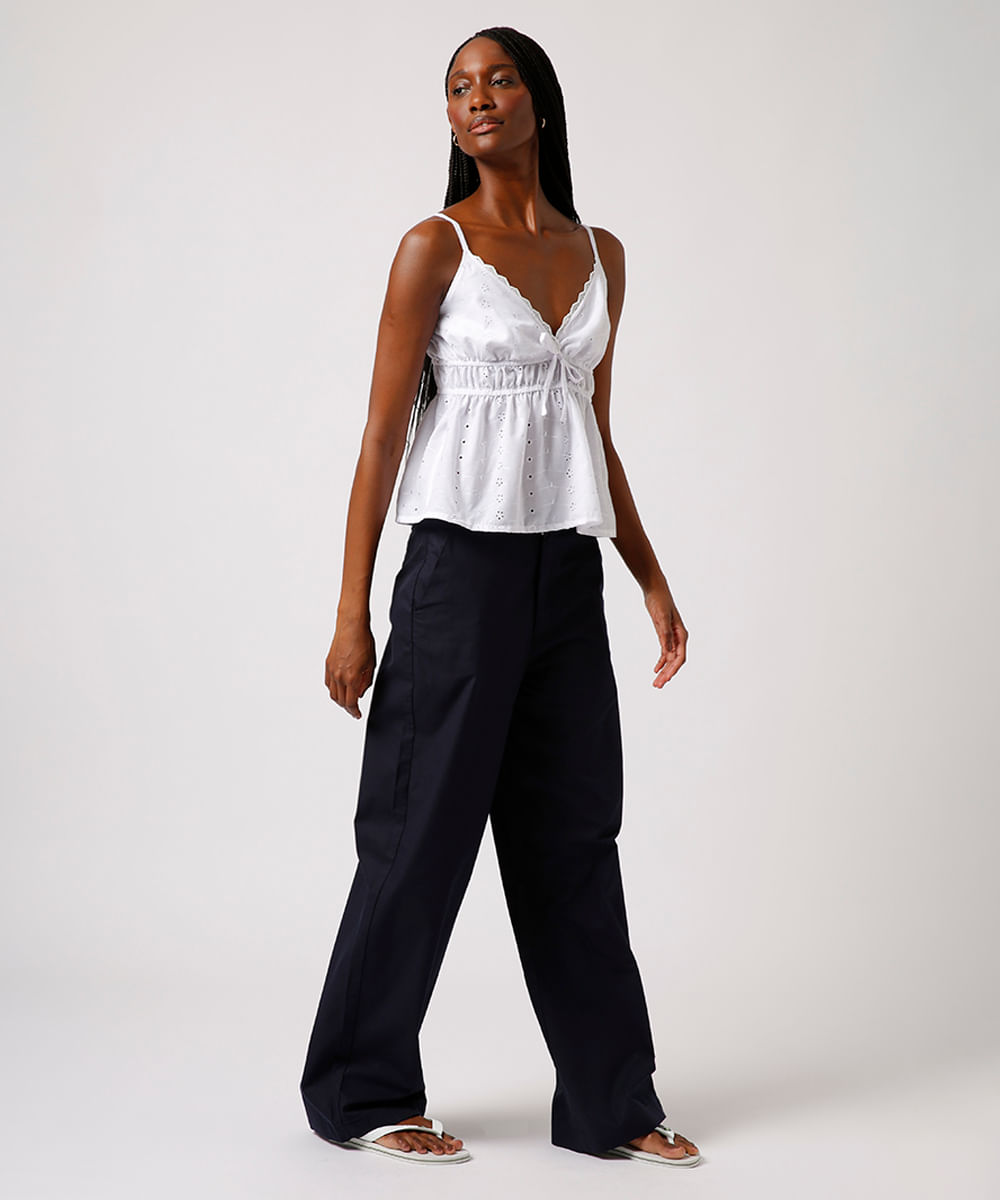 bata de laise com renda floral mindset branca