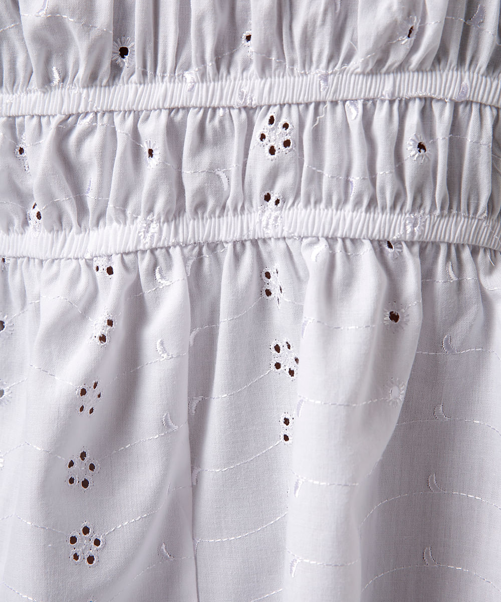 bata de laise com renda floral mindset branca