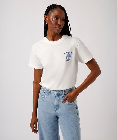 camiseta de algodão santorini mindset off white