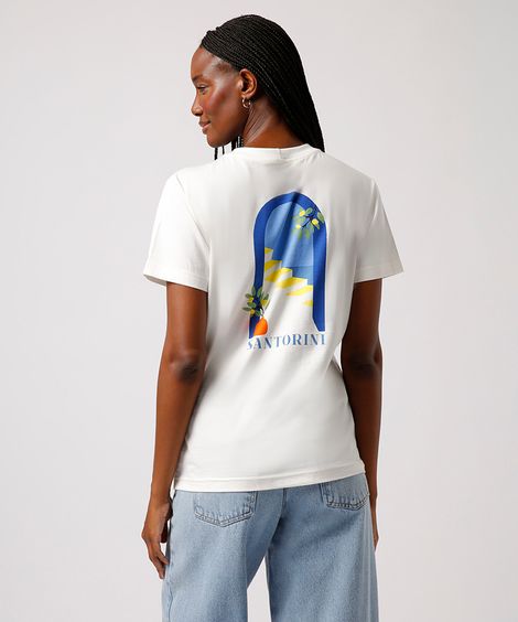 camiseta de algodão santorini mindset off white