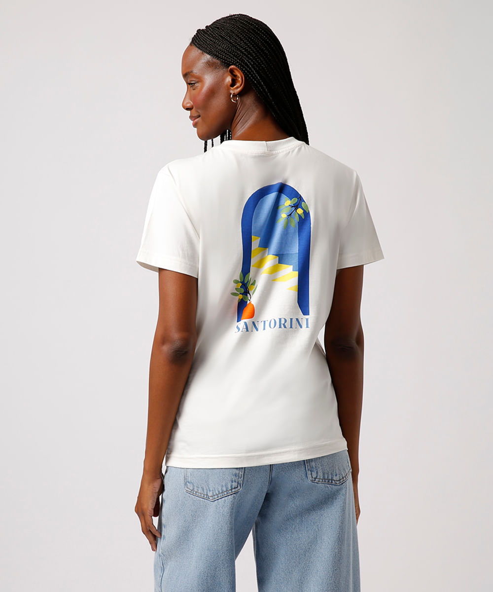 camiseta de algodão santorini mindset off white