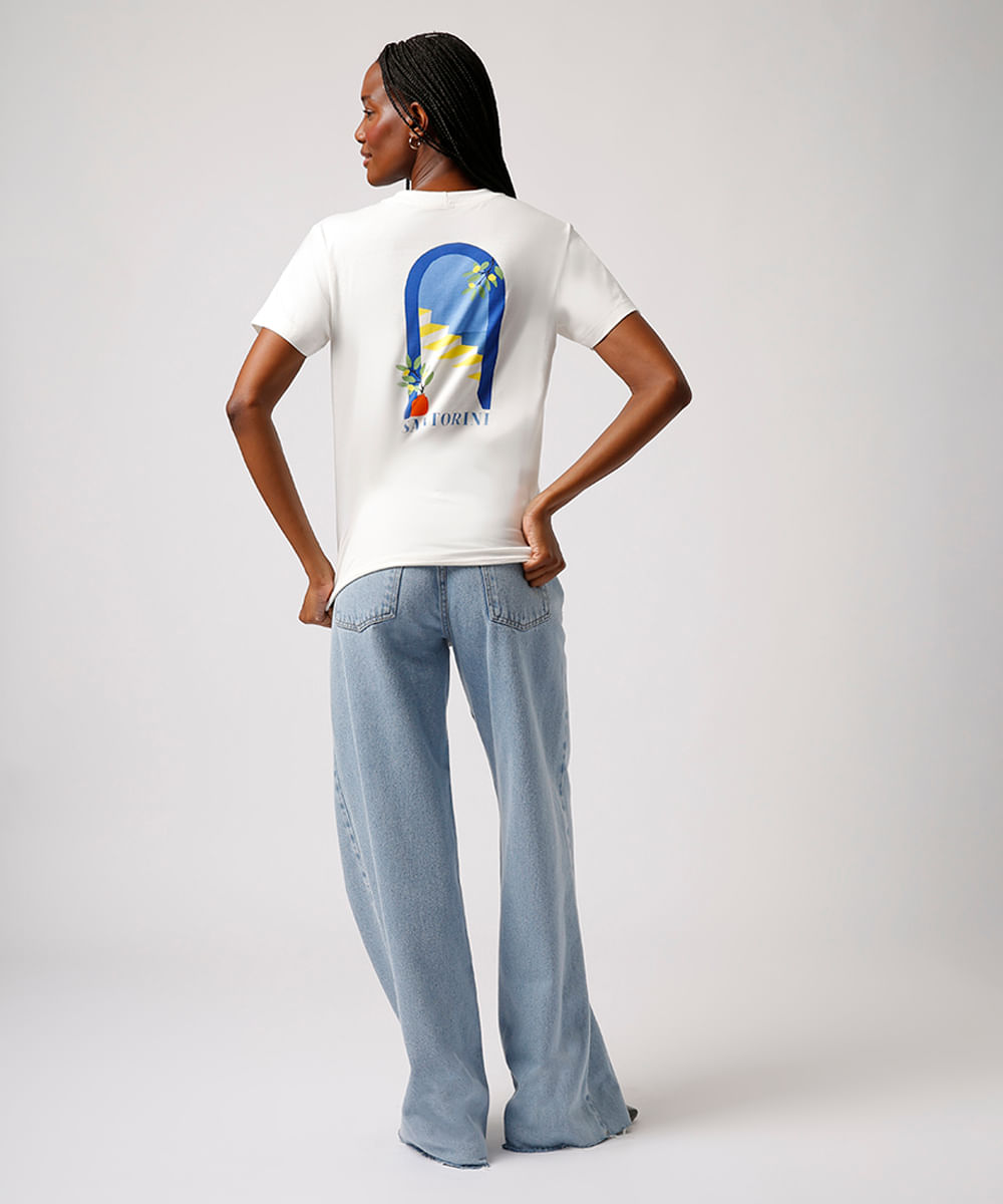 camiseta de algodão santorini mindset off white