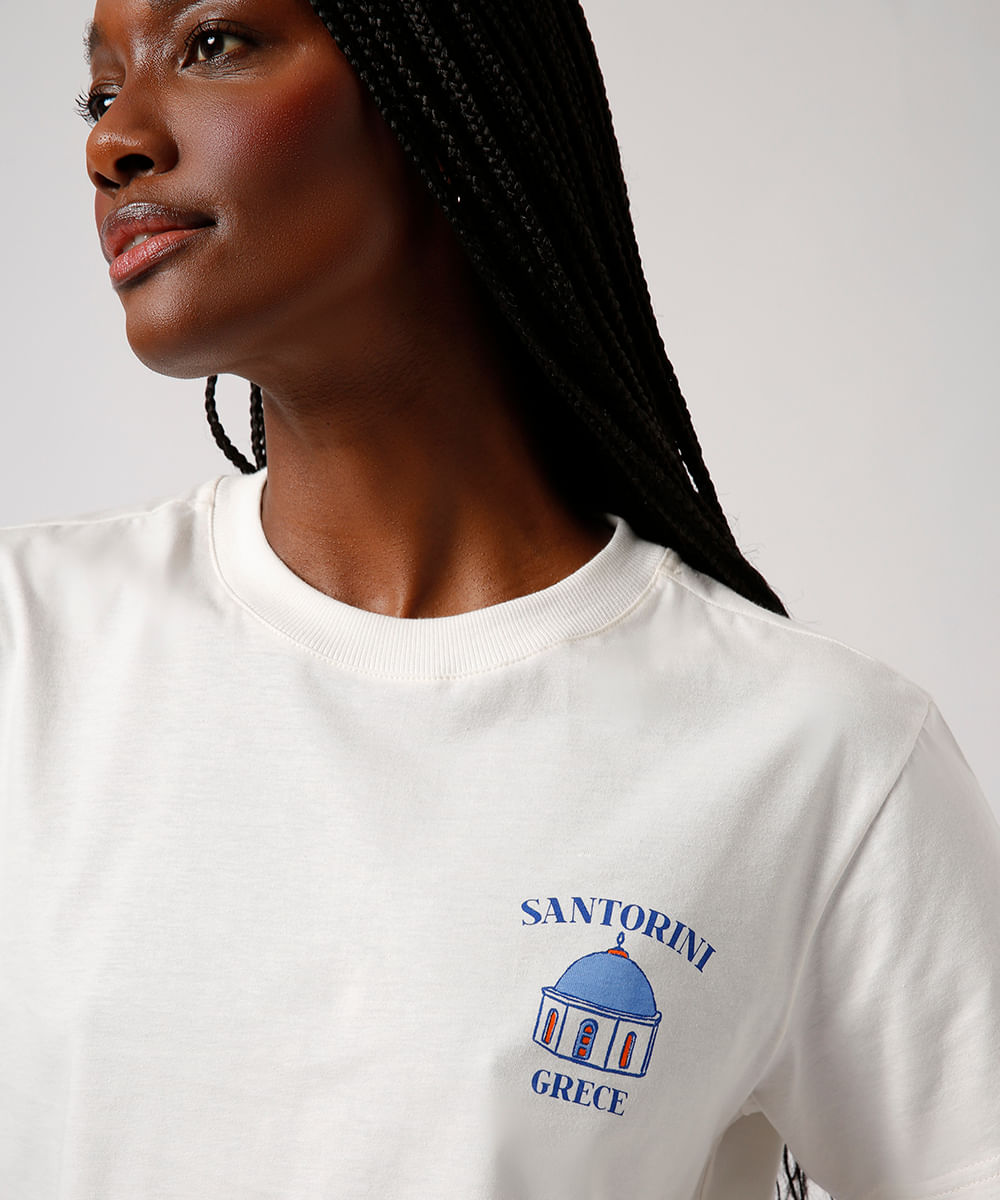 camiseta de algodão santorini mindset off white