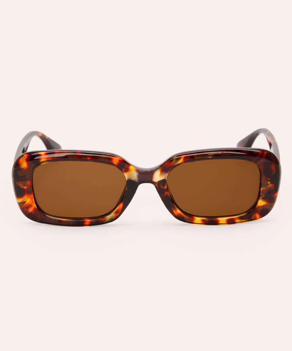 óculos de sol oval tartaruga marrom