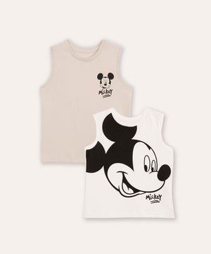 kit de 2 regatas infantis mickey colorida