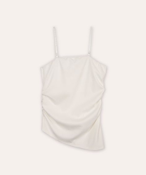 blusa juvenil franzida off white