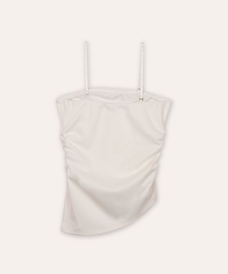 blusa juvenil franzida off white