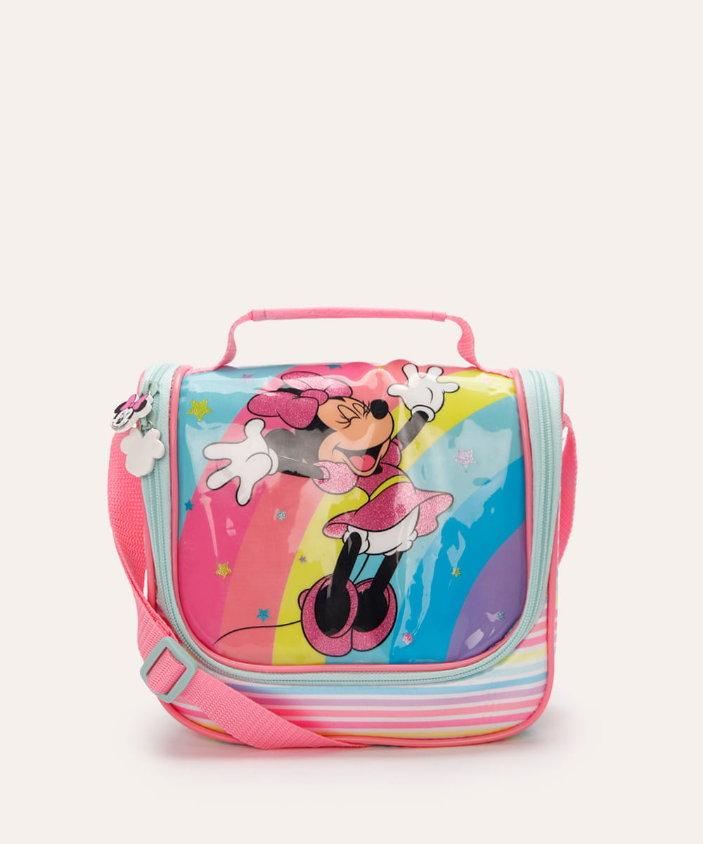 lancheira térmica infantil minnie colorida