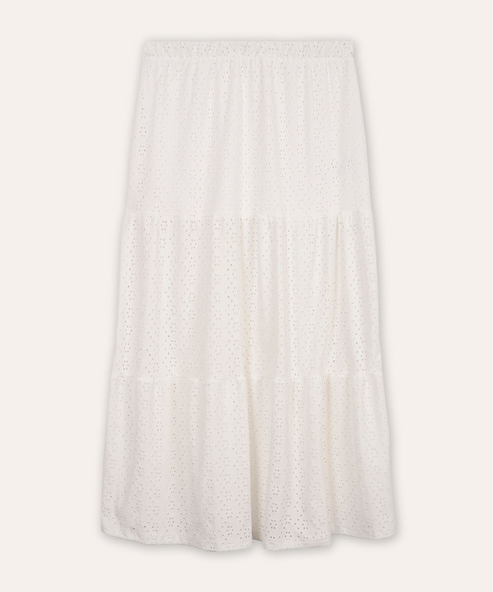 saia longa juvenil de laise floral off white