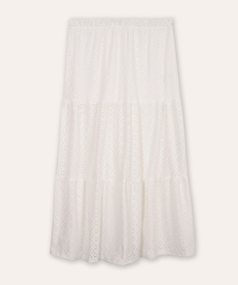 saia longa juvenil de laise floral off white