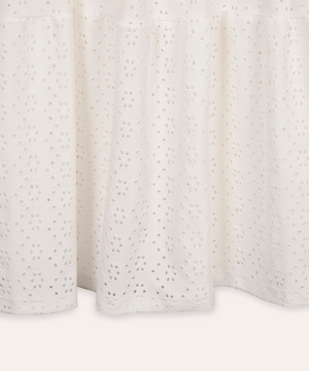 saia longa juvenil de laise floral off white