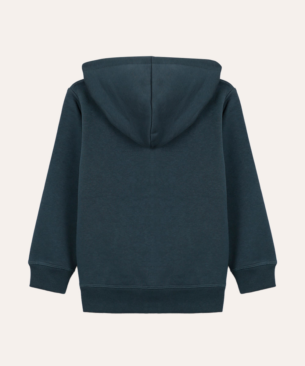 blusão de moletom infantil com capuz azul