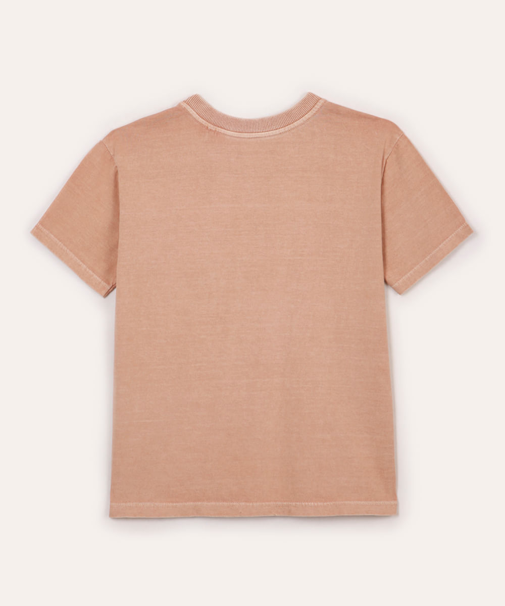 camiseta infantil de algodão estampada rosa