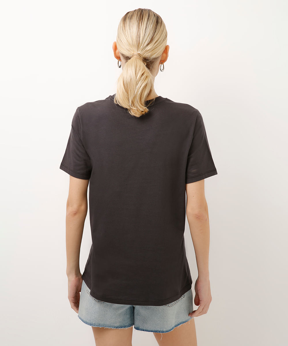 camiseta de algodão carminha cinza