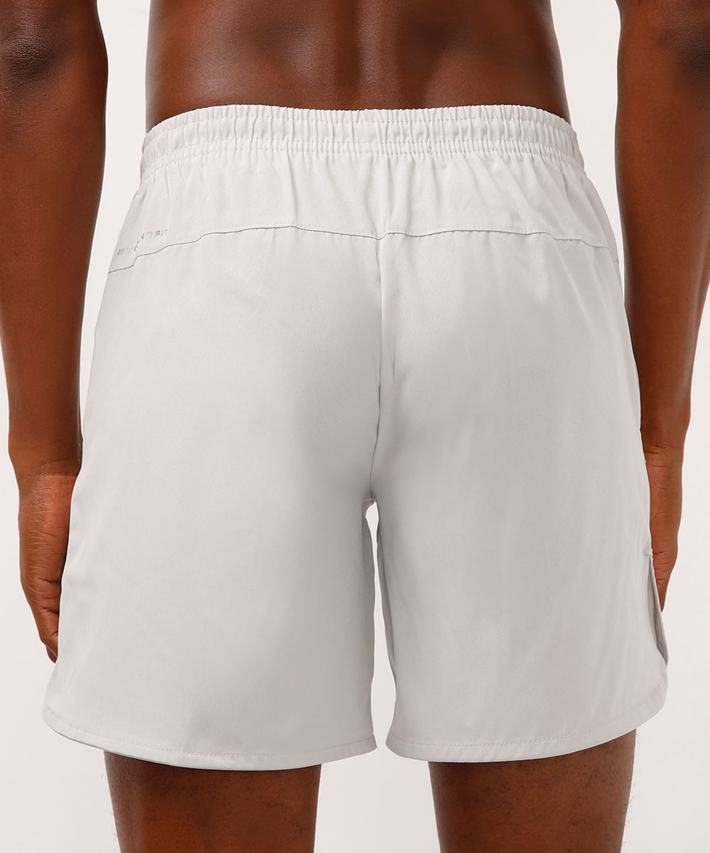 short com bolsos esportivo cinza