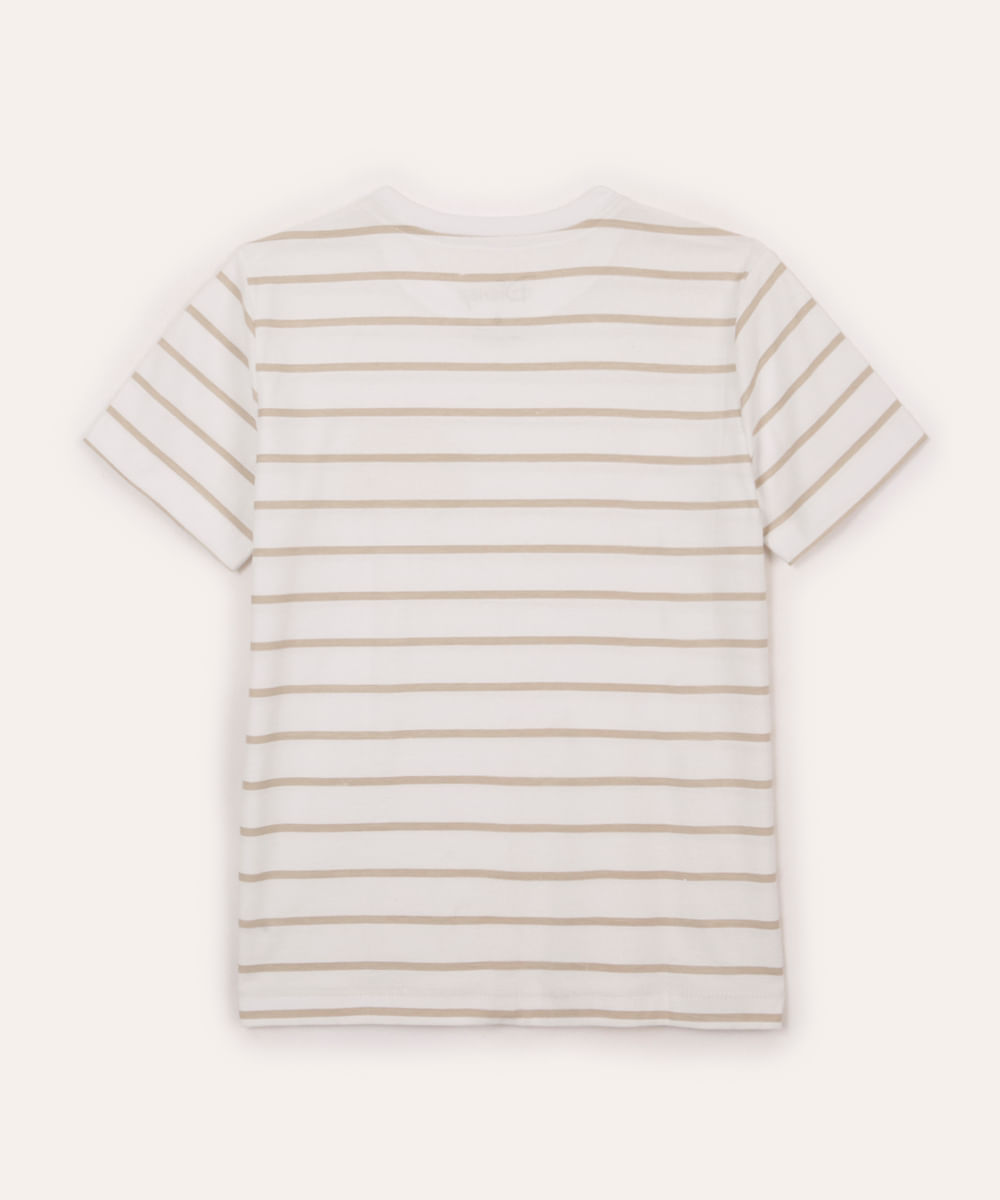 camiseta infantil de algodão o rei leão listrada bege