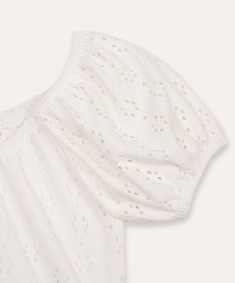 conjunto infantil de laise off white