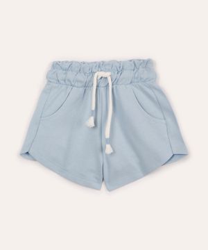 short clochard infantil de moletinho azul