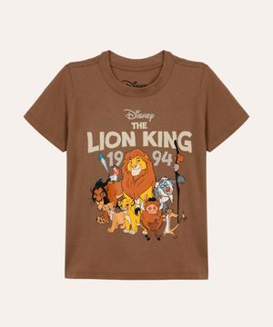 camiseta infantil de algodão o rei leão marrom