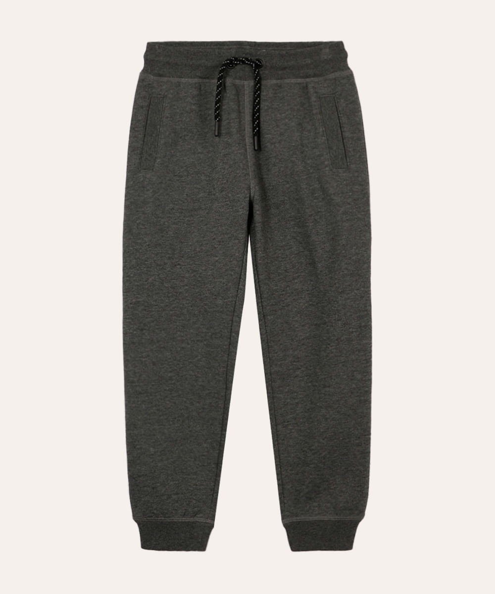 calça jogger infantil de moletom cinza