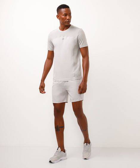 short running bolso com zíper esportivo - cinza claro