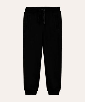 calça jogger infantil de moletom preta