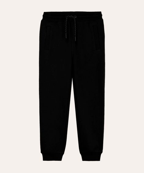 calça jogger infantil de moletom preta